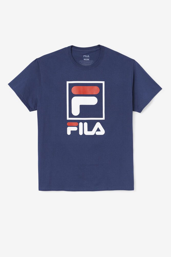 Fila Tričko Panske Stacked Námornícka Modrá - WUJOB2785